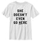 Boy's Mean Girls She Doesn't Even Go Here Black Bold T-Shirt