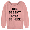 Junior's Mean Girls She Doesn't Even Go Here Black Bold Sweatshirt