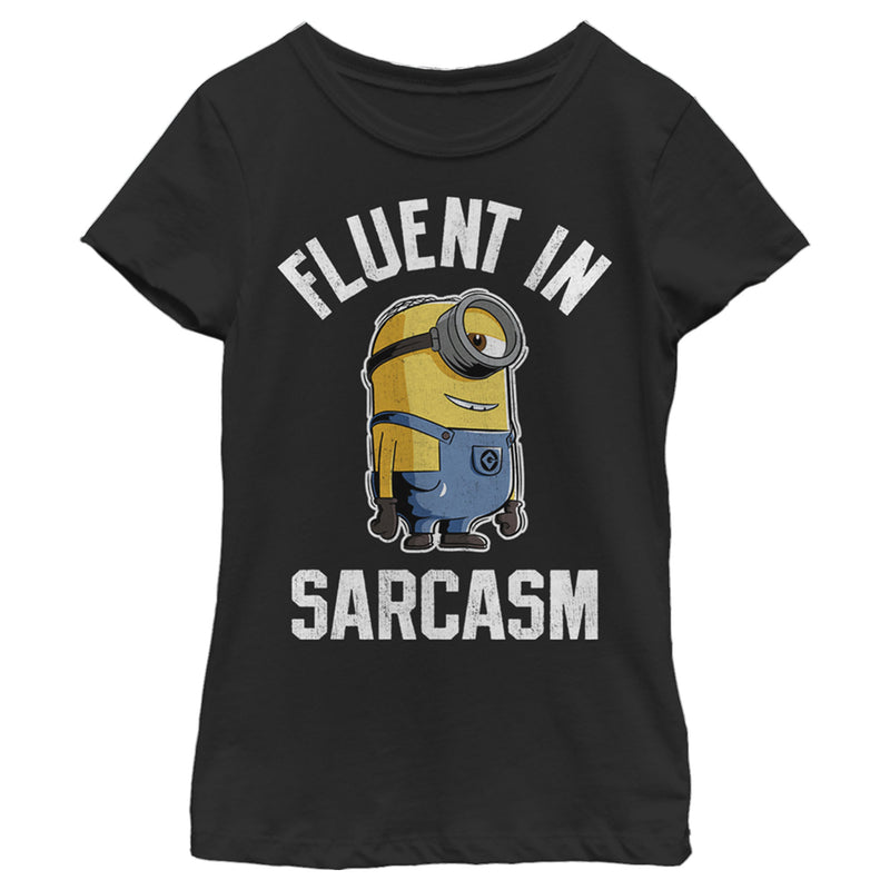 Girl's Despicable Me Minion Fluent in Sarcasm T-Shirt