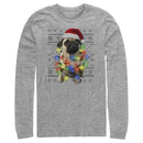 Men's Lost Gods Pug Christmas Lights Long Sleeve Shirt