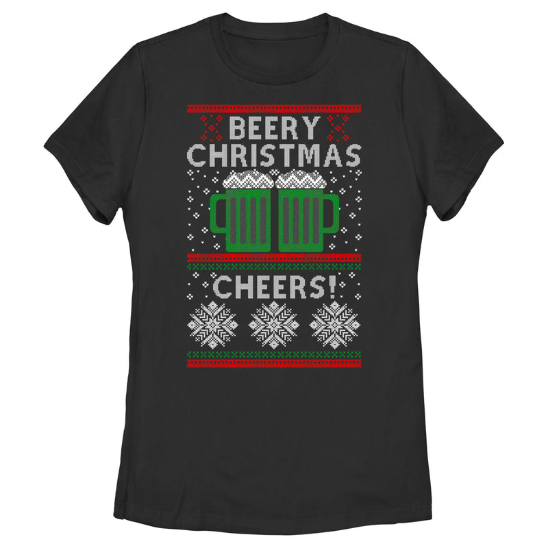 Women's Lost Gods Ugly Sweater Christmas Cheers T-Shirt