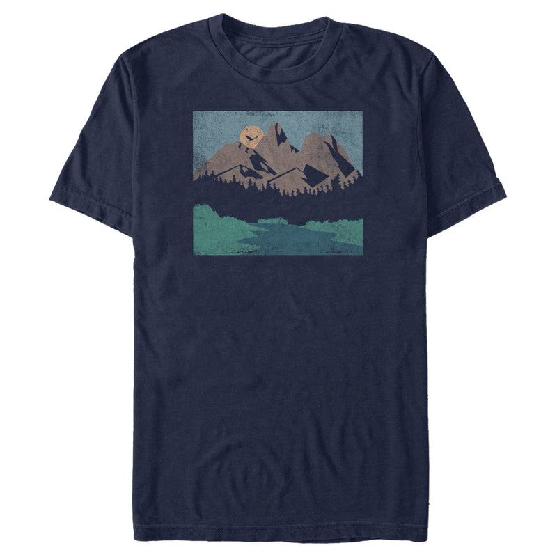 Men's Lost Gods Mountain Scene Distressed T-Shirt