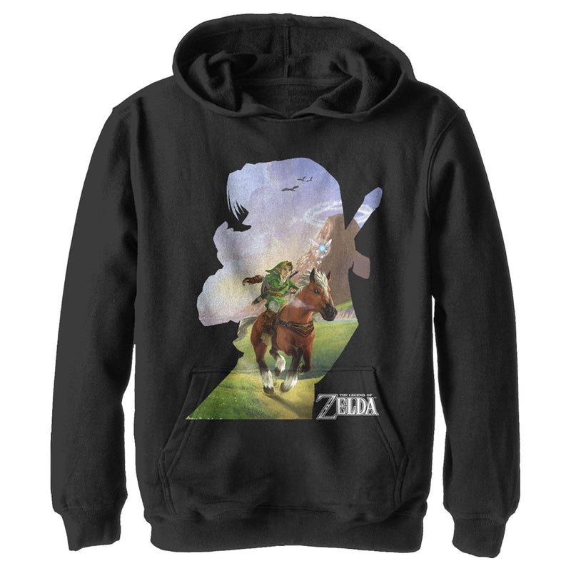 Boy s Nintendo Legend of Zelda Link Silhouette Pull Over Hoodie Fifth Sun