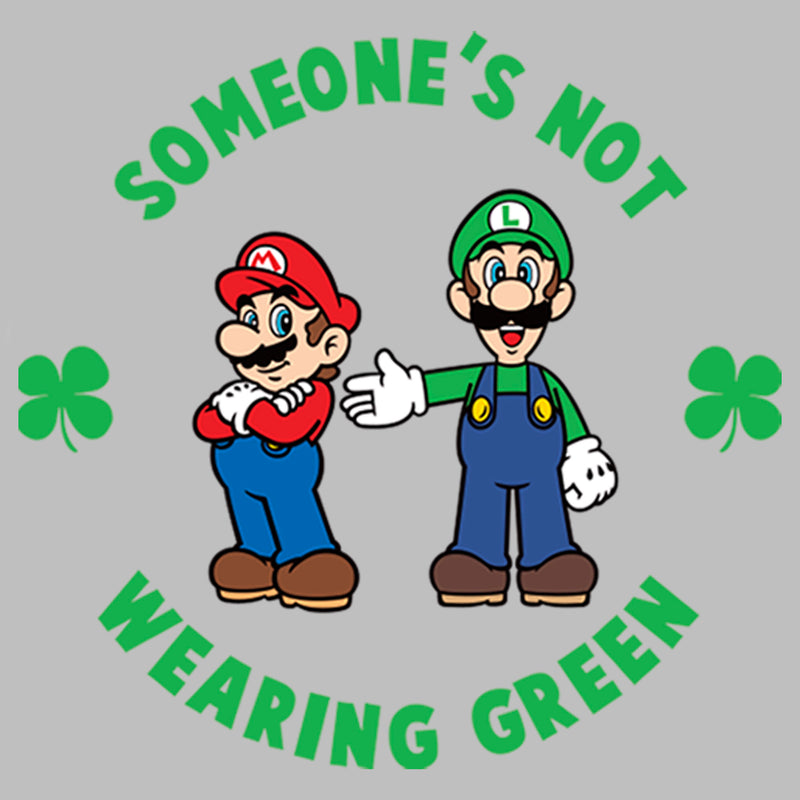 Men's Nintendo Super and Luigi St. Patrick's Day Not Wearing Green Long Sleeve Shirt