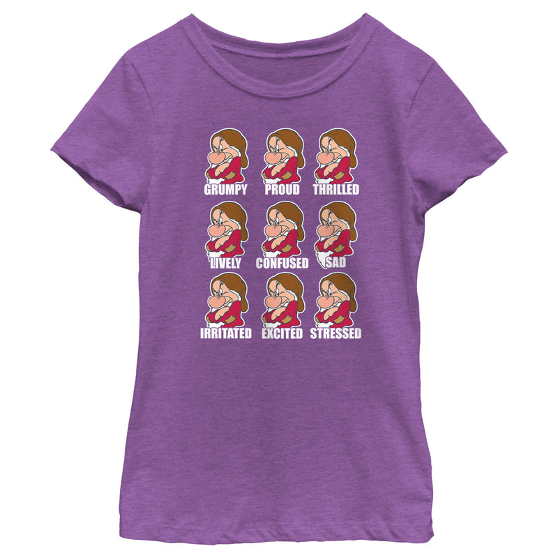 Girl's Snow White and the Seven Dwarfs Grumpy Expressions T-Shirt