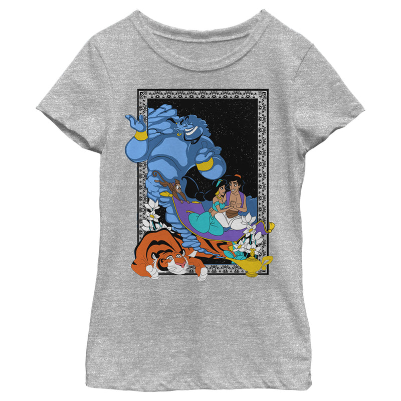 Girl's Aladdin Character Poster Frame T-Shirt