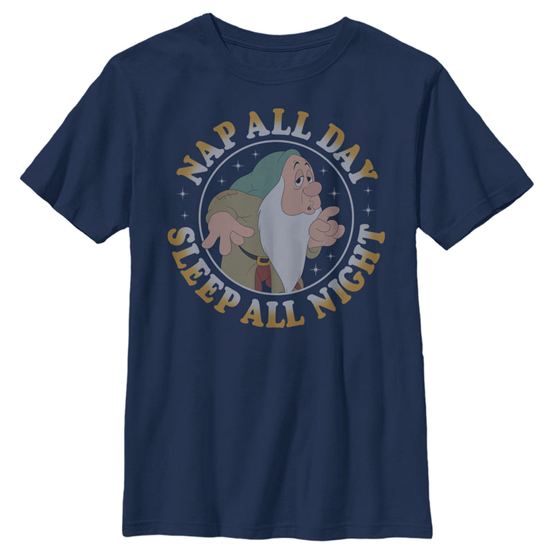 Boy's Snow White and the Seven Dwarfs Nap All Day Sleep All Night T-Shirt