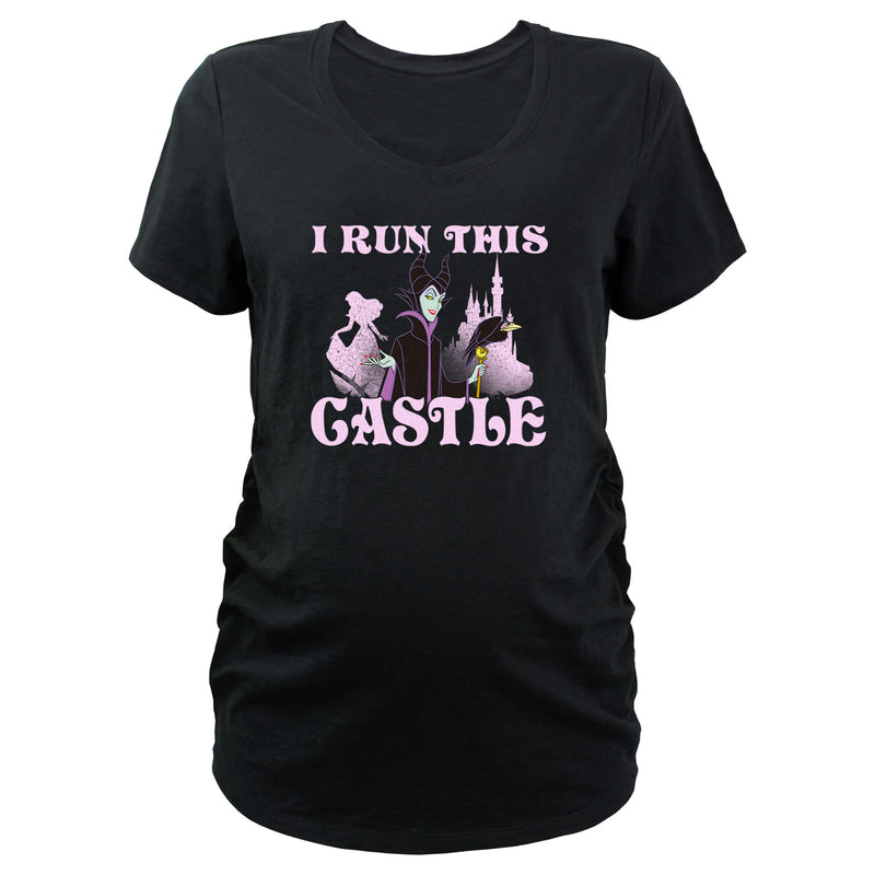 Women's Sleeping Beauty Maleficent I Run This Castle T-Shirt