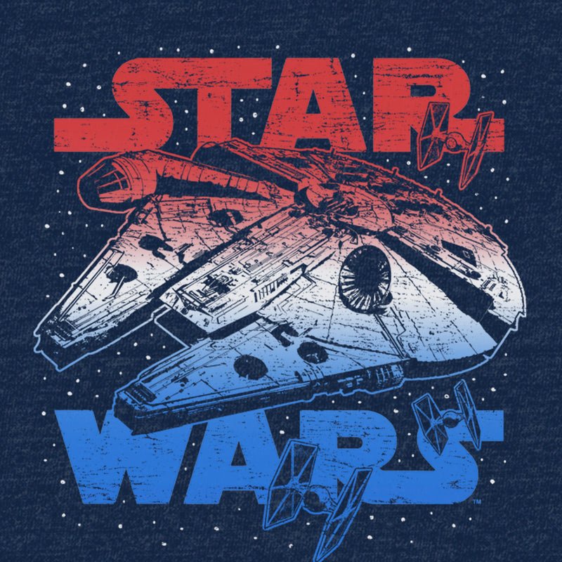 Men's Star Wars Patriotic Vintage Millennium Falcon T-Shirt