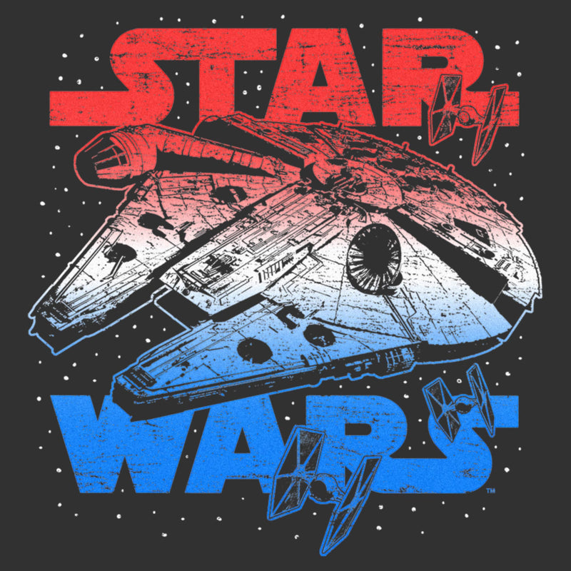 Men's Star Wars Patriotic Vintage Millennium Falcon T-Shirt