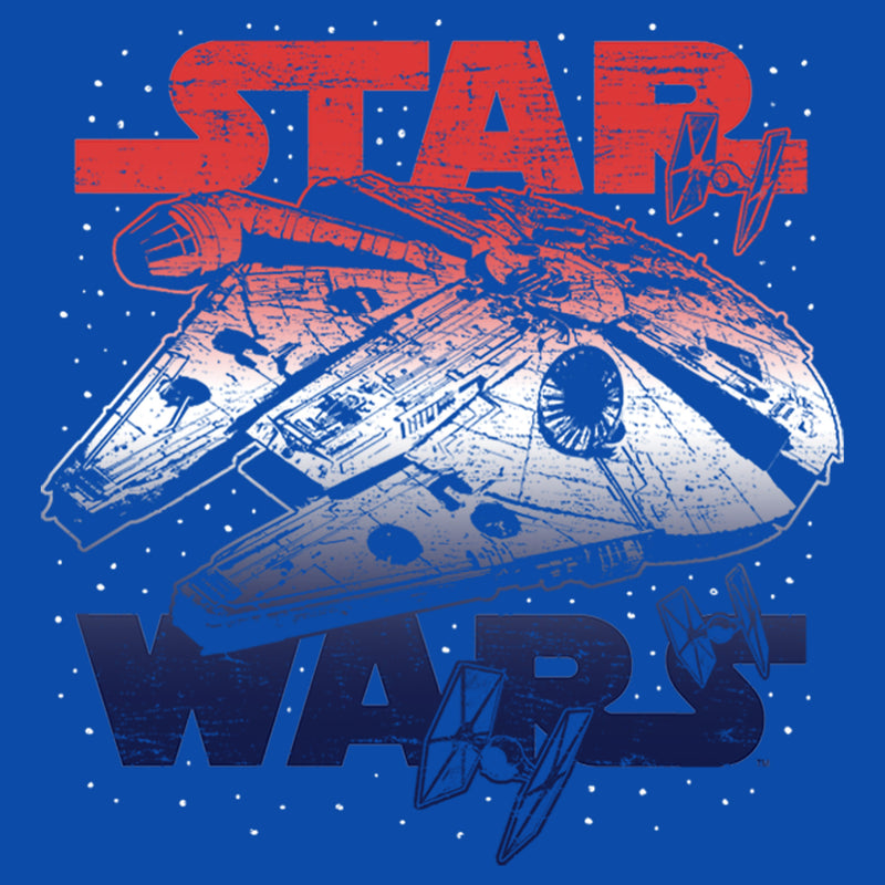 Boy's Star Wars Patriotic Vintage Millennium Falcon T-Shirt