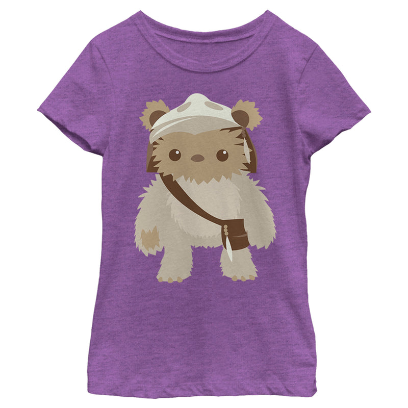 Girl's Star Wars Cute Cartoon Ewok T-Shirt