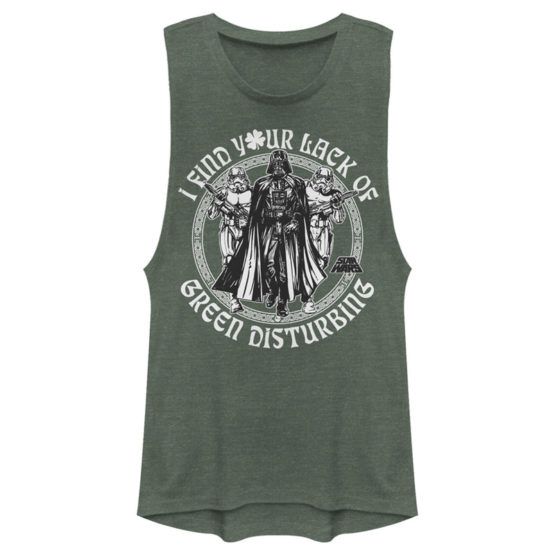 Junior's Star Wars St. Patrick's Day I Find Your Lack of Green Disturbing Festival Muscle Tee