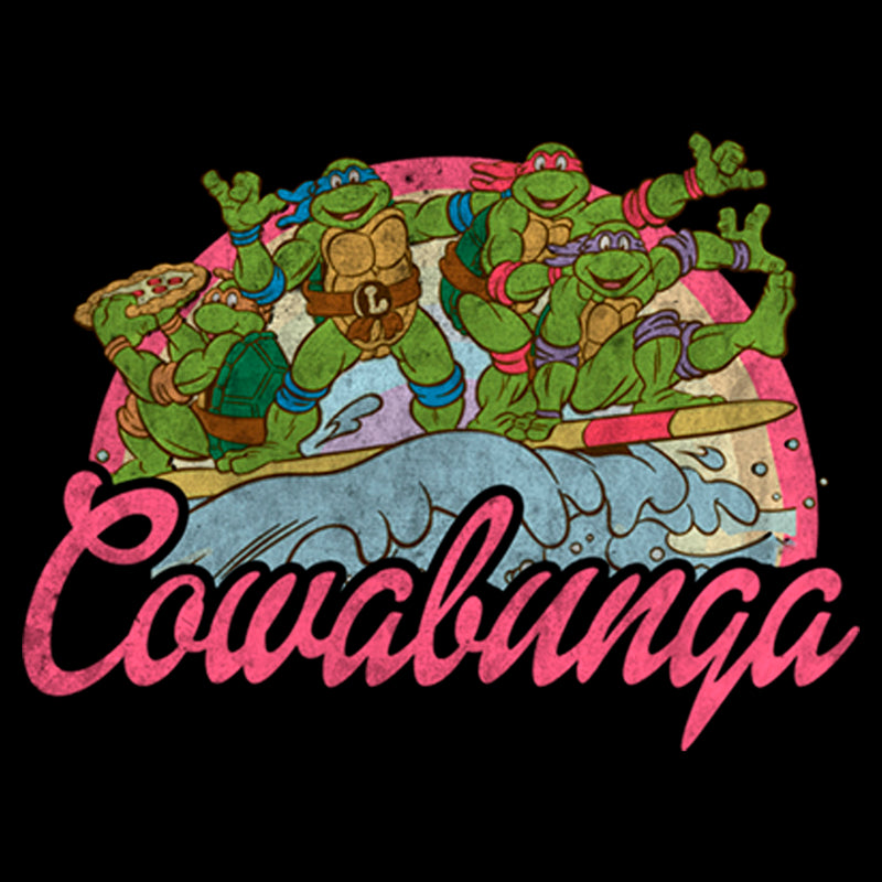 Junior's Teenage Mutant Ninja Turtles Distressed Pink Cowabunga T-Shirt