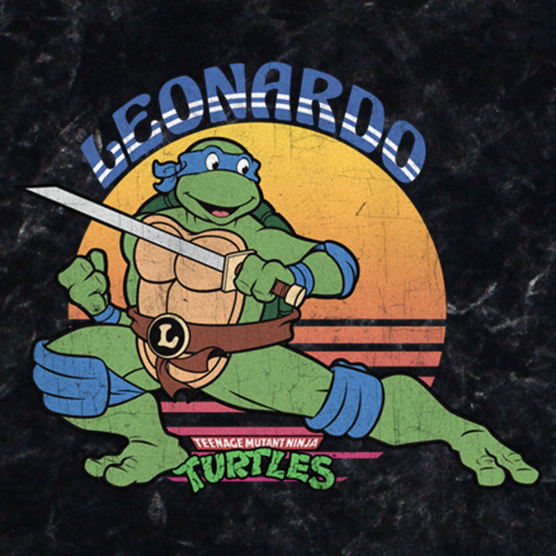 Men's Teenage Mutant Ninja Turtles Sunset Leonardo in Action T-Shirt