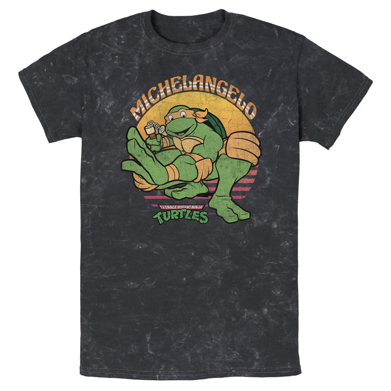 Men's Teenage Mutant Ninja Turtles Distressed Michelangelo in Action T-Shirt