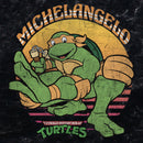 Junior's Teenage Mutant Ninja Turtles Distressed Michelangelo Sunset T-Shirt