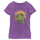 Girl's Teenage Mutant Ninja Turtles Distressed Michelangelo in Action T-Shirt