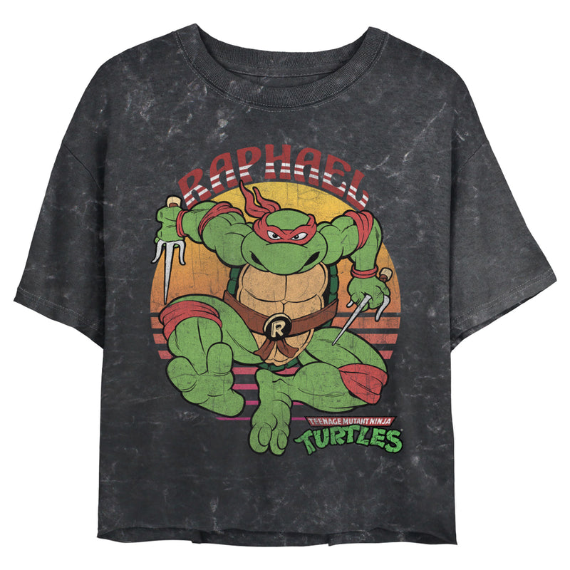 Junior's Teenage Mutant Ninja Turtles Distressed Raphael Sunset T-Shirt