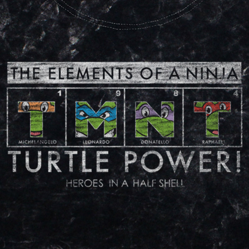 Junior's Teenage Mutant Ninja Turtles Distressed Elements of a Ninja T-Shirt