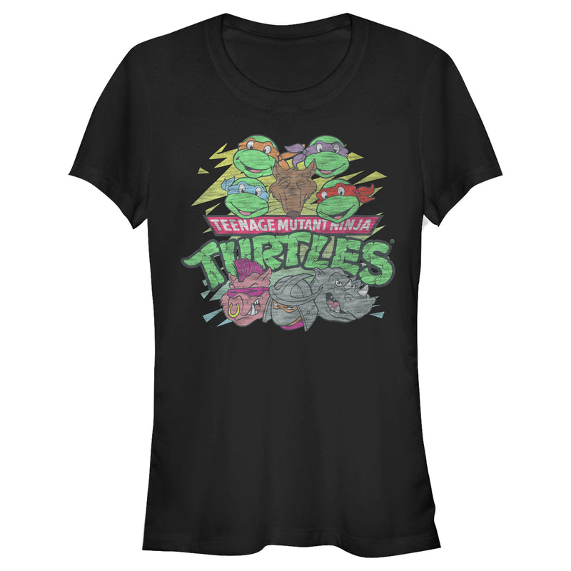 Junior's Teenage Mutant Ninja Turtles Distressed Crew Logo T-Shirt