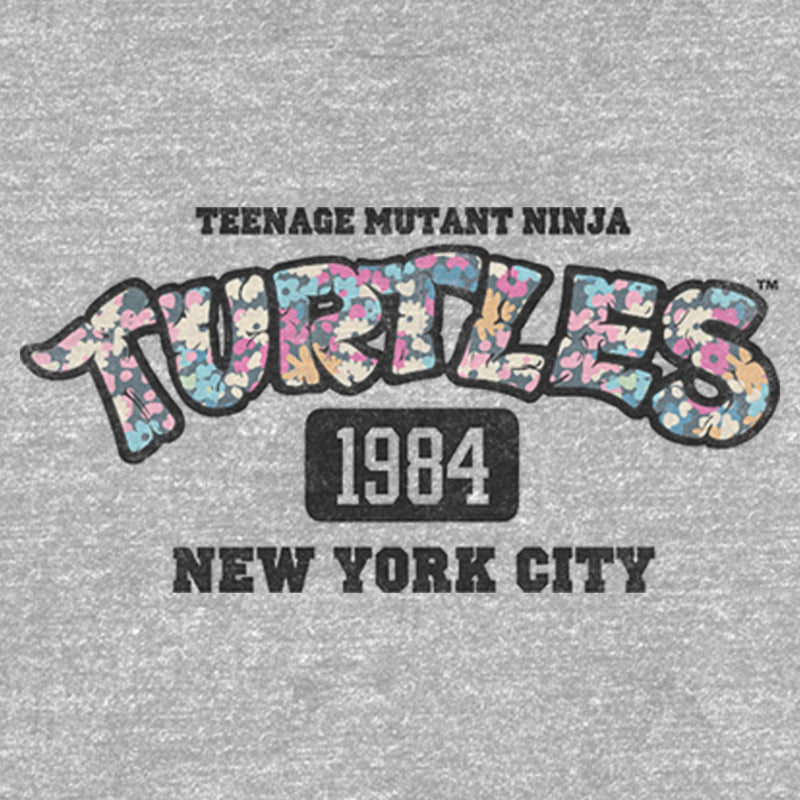 Junior's Teenage Mutant Ninja Turtles New York City 1984 Floral Logo T-Shirt