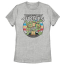 Women's Teenage Mutant Ninja Turtles Retro Striped Brothers Logo T-Shirt