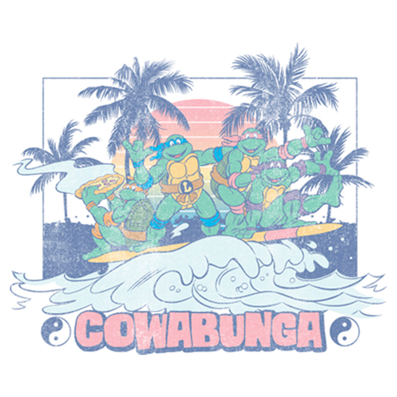 Men's Teenage Mutant Ninja Turtles Distressed Tropical Beach Long Sleeve Shirt