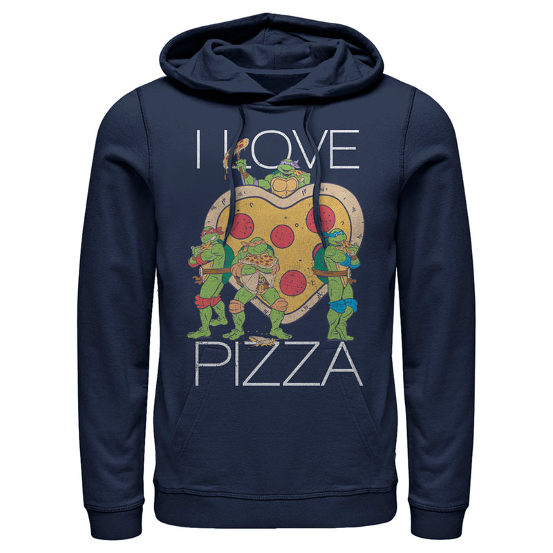 Men's Teenage Mutant Ninja Turtles I Love Pizza Heart Pull Over Hoodie