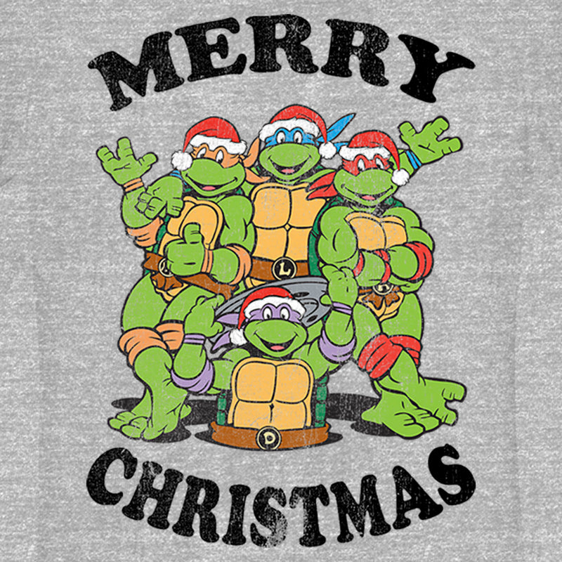 Junior's Teenage Mutant Ninja Turtles Distressed Merry Christmas T-Shirt