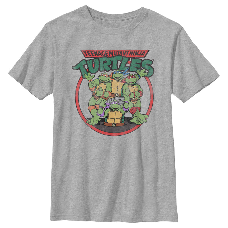 Boy's Teenage Mutant Ninja Turtles Distressed Ninjas Circle T-Shirt