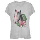 Junior's Lost Gods Christmas Wreath Horse T-Shirt