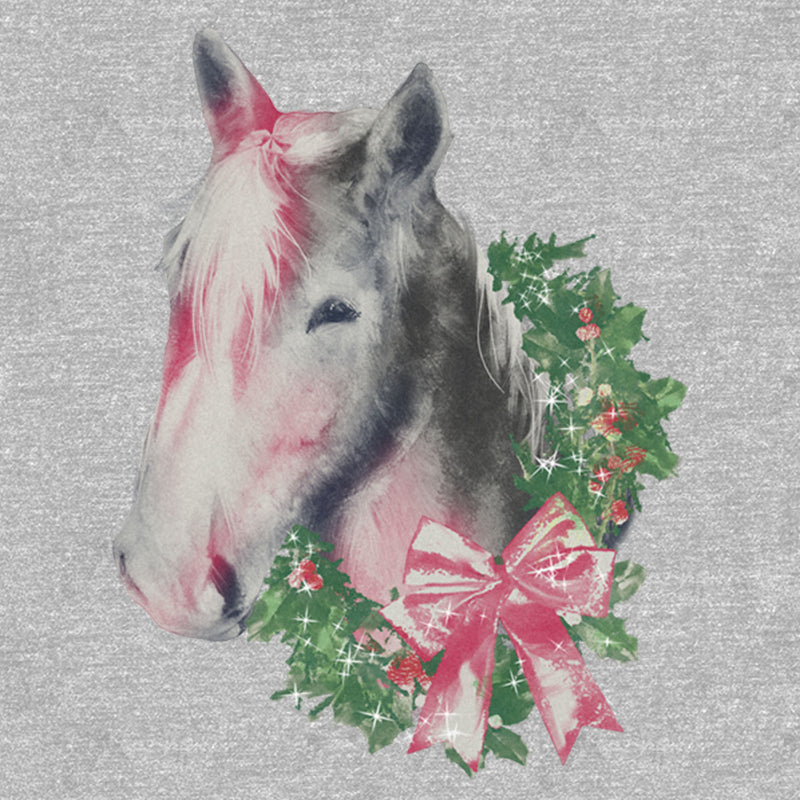 Junior's Lost Gods Christmas Wreath Horse T-Shirt