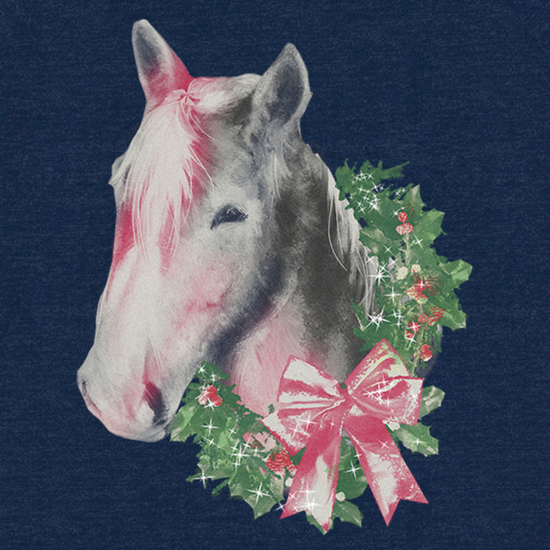 Junior's Lost Gods Christmas Wreath Horse Sweatshirt