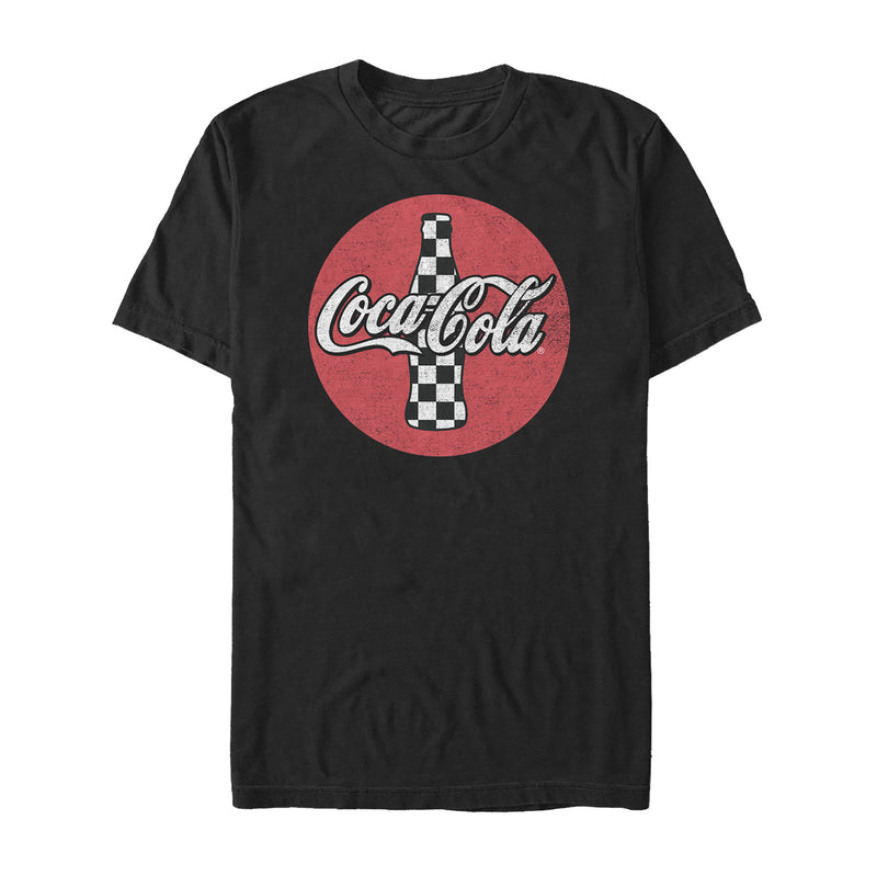 Men's Coca Cola Checkered Soda Bottle T-Shirt