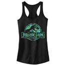 Junior's Jurassic Park Floral T Rex Logo Racerback Tank Top