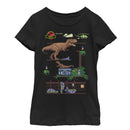 Girl's Jurassic Park Pixel Video Game T-Shirt