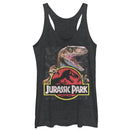 Women's Jurassic Park Velociraptor Hooked On Logo Racerback Tank Top