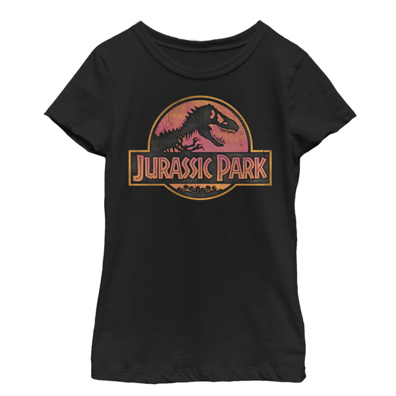 Girl's Jurassic Park Sunrise Logo T-Shirt