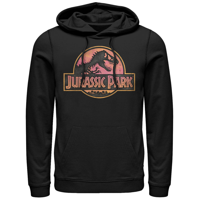 Men's Jurassic Park Sunrise Logo Pull Over Hoodie