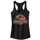 Junior's Jurassic Park Sunrise Logo Racerback Tank Top