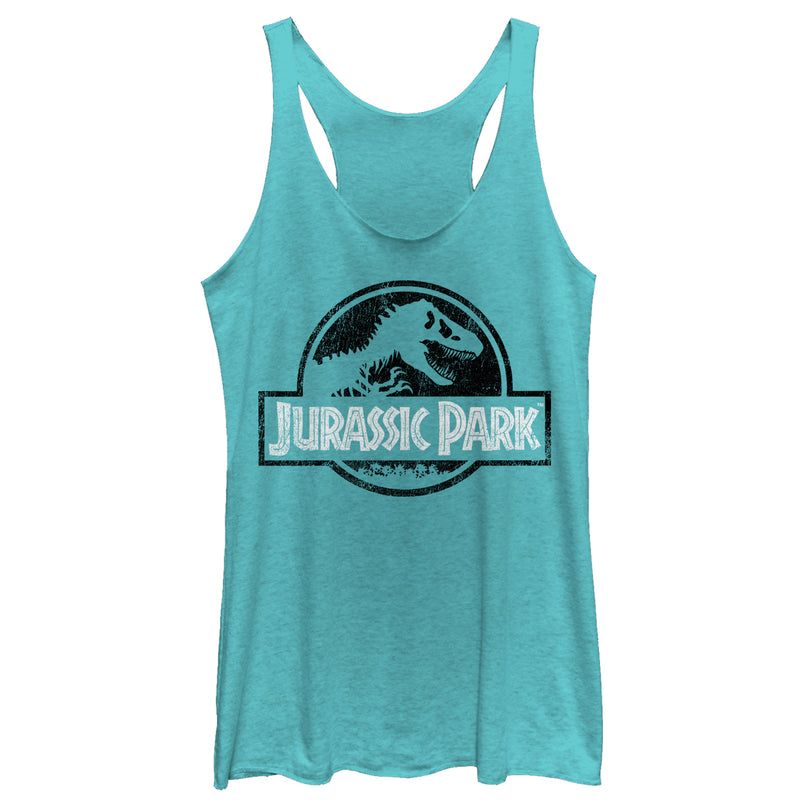 Women's Jurassic Park Dusty Logo Racerback Tank Top