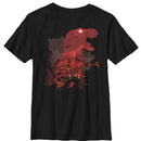 Boy's Jurassic Park T.Rex, Velociraptor Invite You To Visit Beautiful Landscape T-Shirt