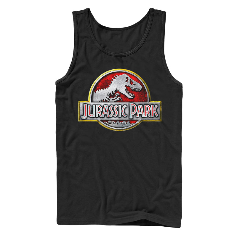 Men's Jurassic Park Chrome Logo Tank Top