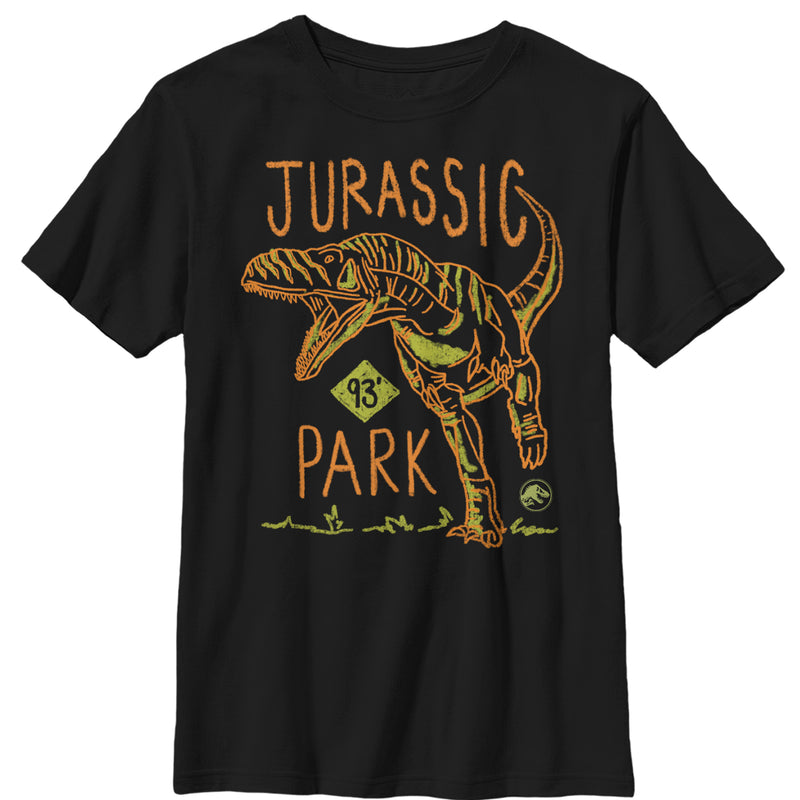 Boy's Jurassic Park T. Rex Crayon Print T-Shirt