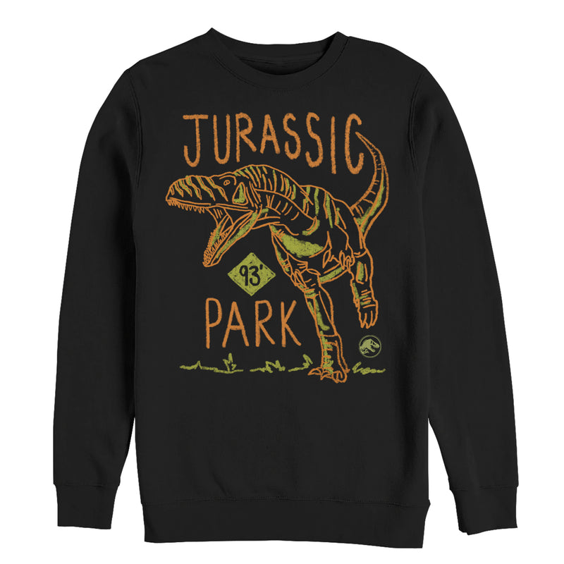 Men's Jurassic Park T. Rex Crayon Print Sweatshirt