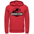 Men's Jurassic Park Black and White Logo Pull Over Hoodie