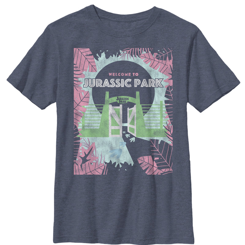 Boy's Jurassic Park Welcome Gates Cartoon T-Shirt