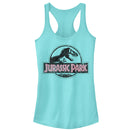 Junior's Jurassic Park Vintage Logo Racerback Tank Top