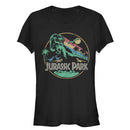 Junior's Jurassic Park Rainbow Emblem T-Shirt